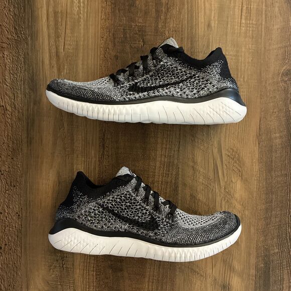 Nike Shoes - Nike Free RN Flyknit 2018 Running Shoes Women Sz 8 Black White Oreo 942839-101